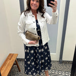 Navy Emroidered Eyelet Tie Dress Dresses DOE & RAE