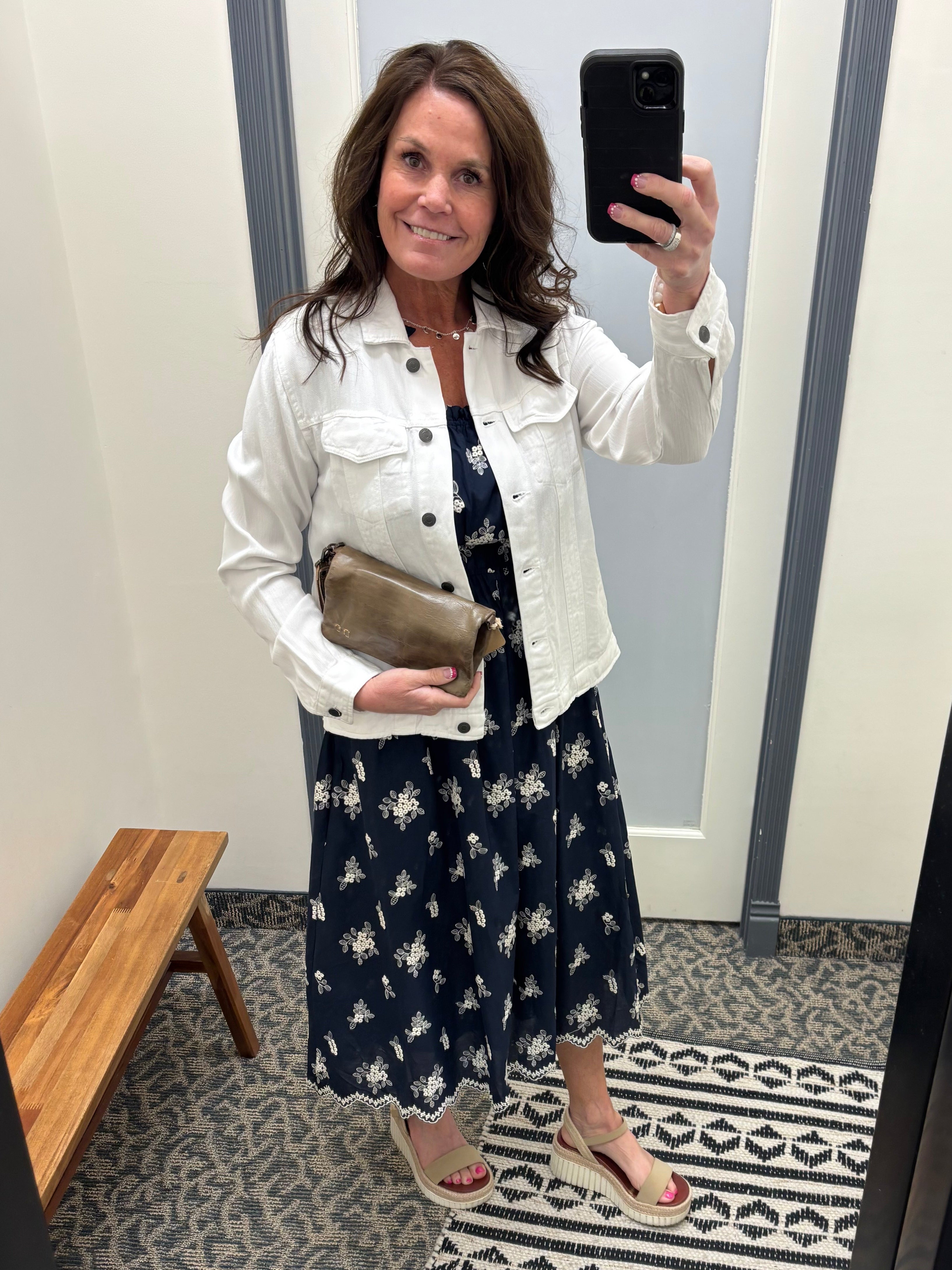 Navy Emroidered Eyelet Tie Dress Dresses DOE & RAE