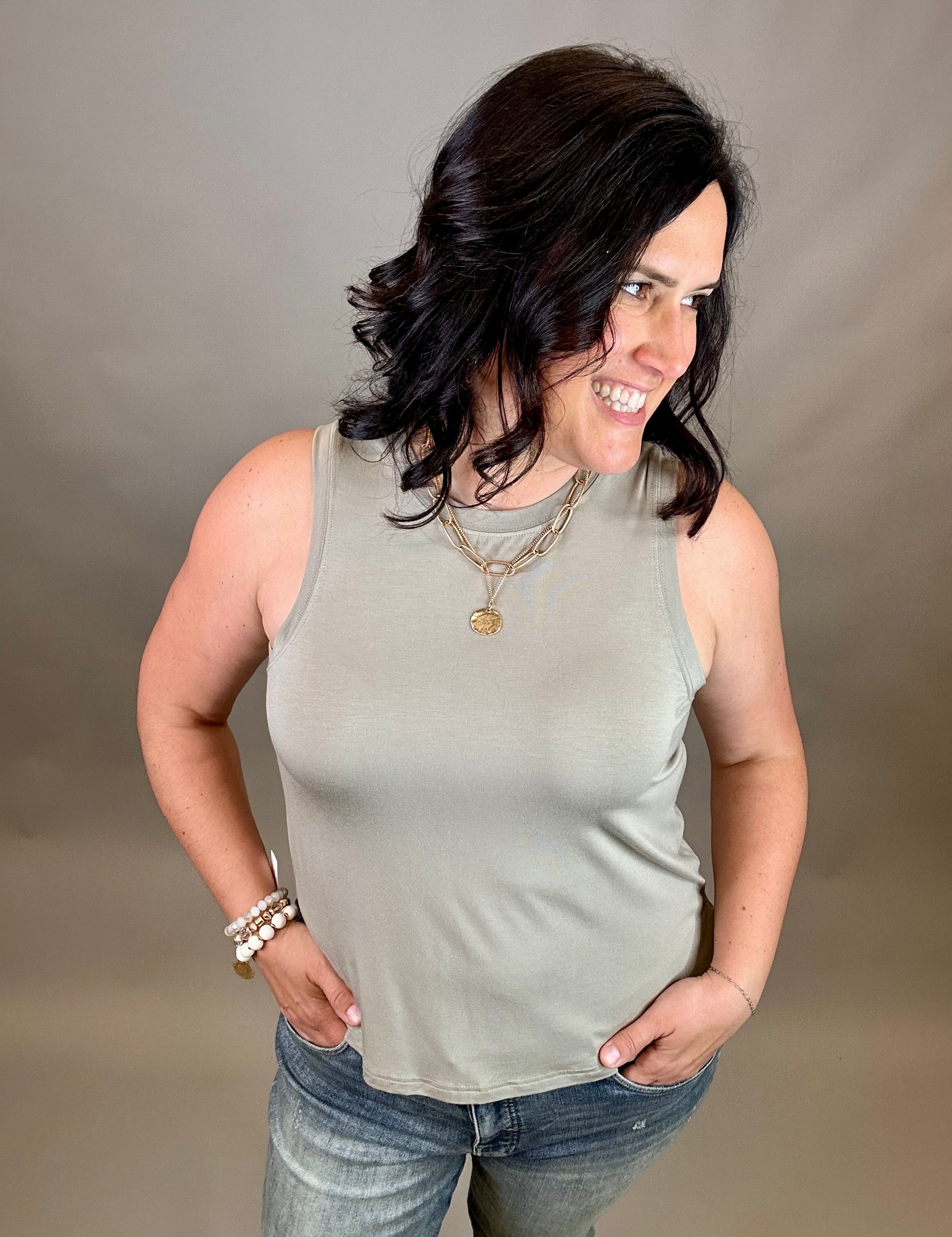 Sage Fog Mary Tank Tops- Tanks THREAD & SUPPLY