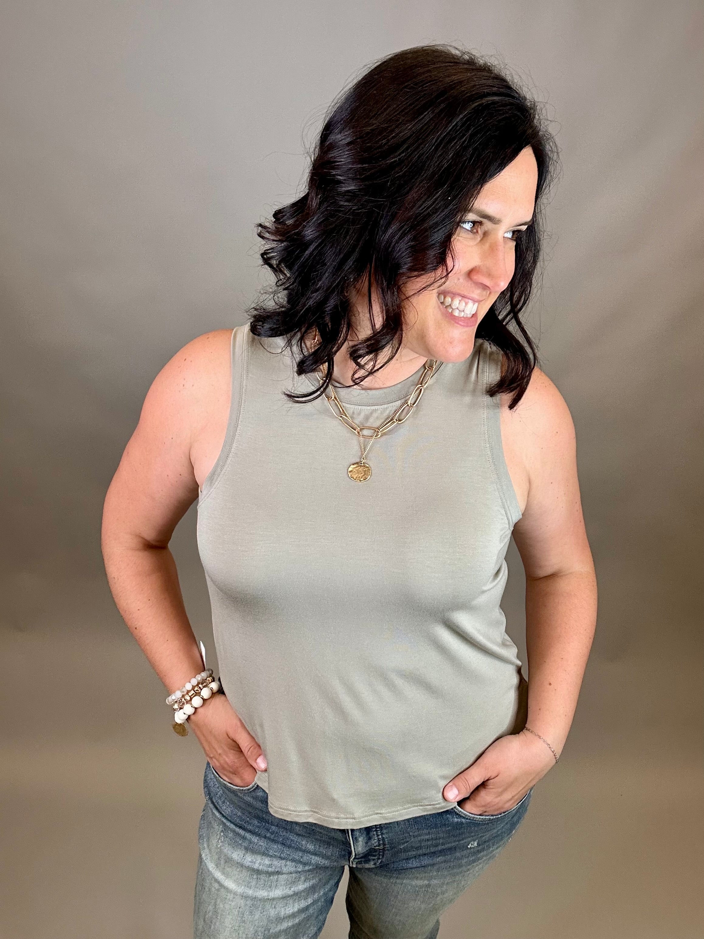 Sage Fog Mary Tank Tops- Tanks THREAD & SUPPLY