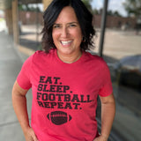 Red Eat Sleep Football Repeat