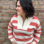Orange Terry Striped Top Top - Sweatshirt STACCATO