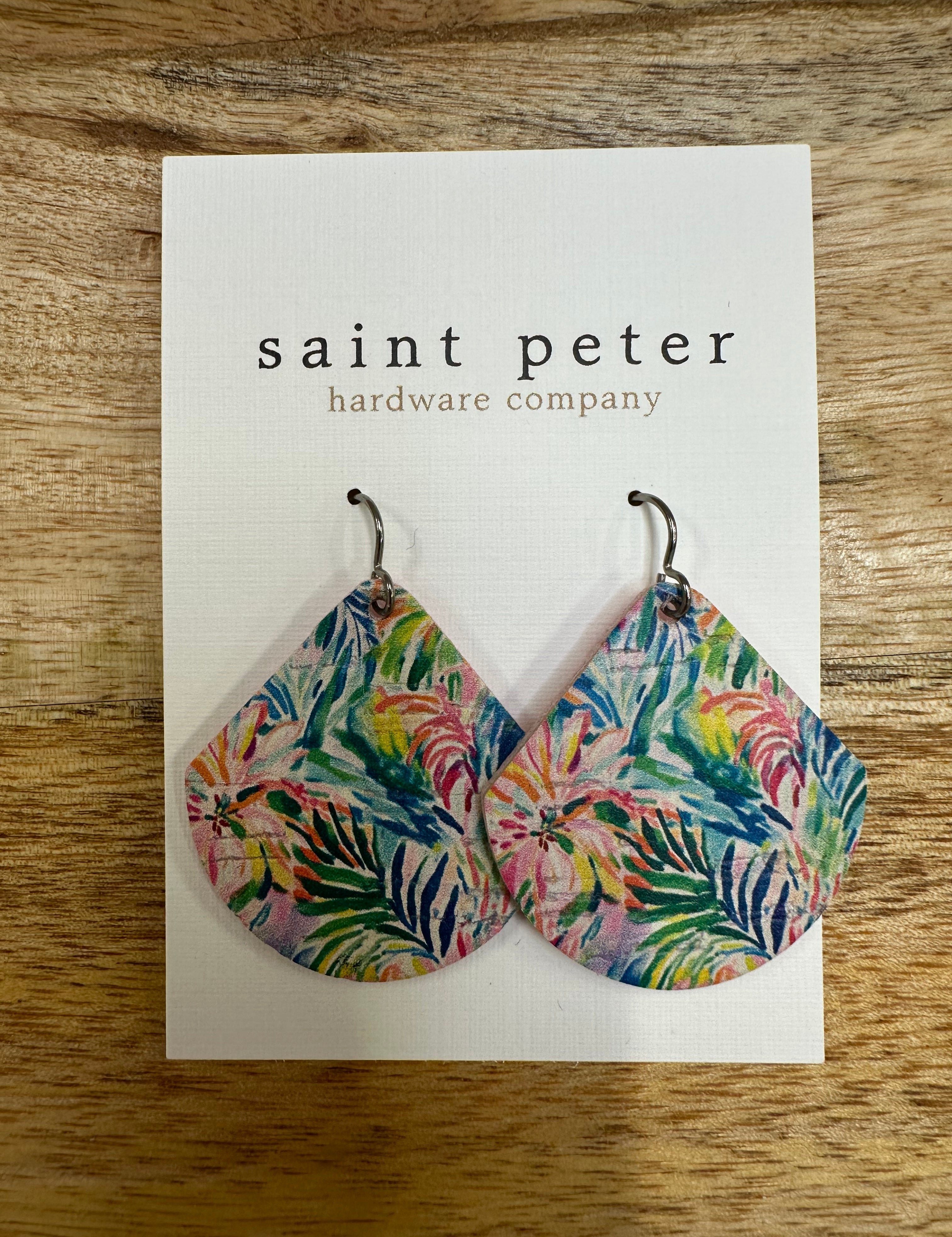 Tropical Leaf Earrings Jewelry - Earrings St. Peter Hardware