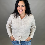 Cream Brantley Hooded Sweater Top - Sweater FLAG AND ANTHEM