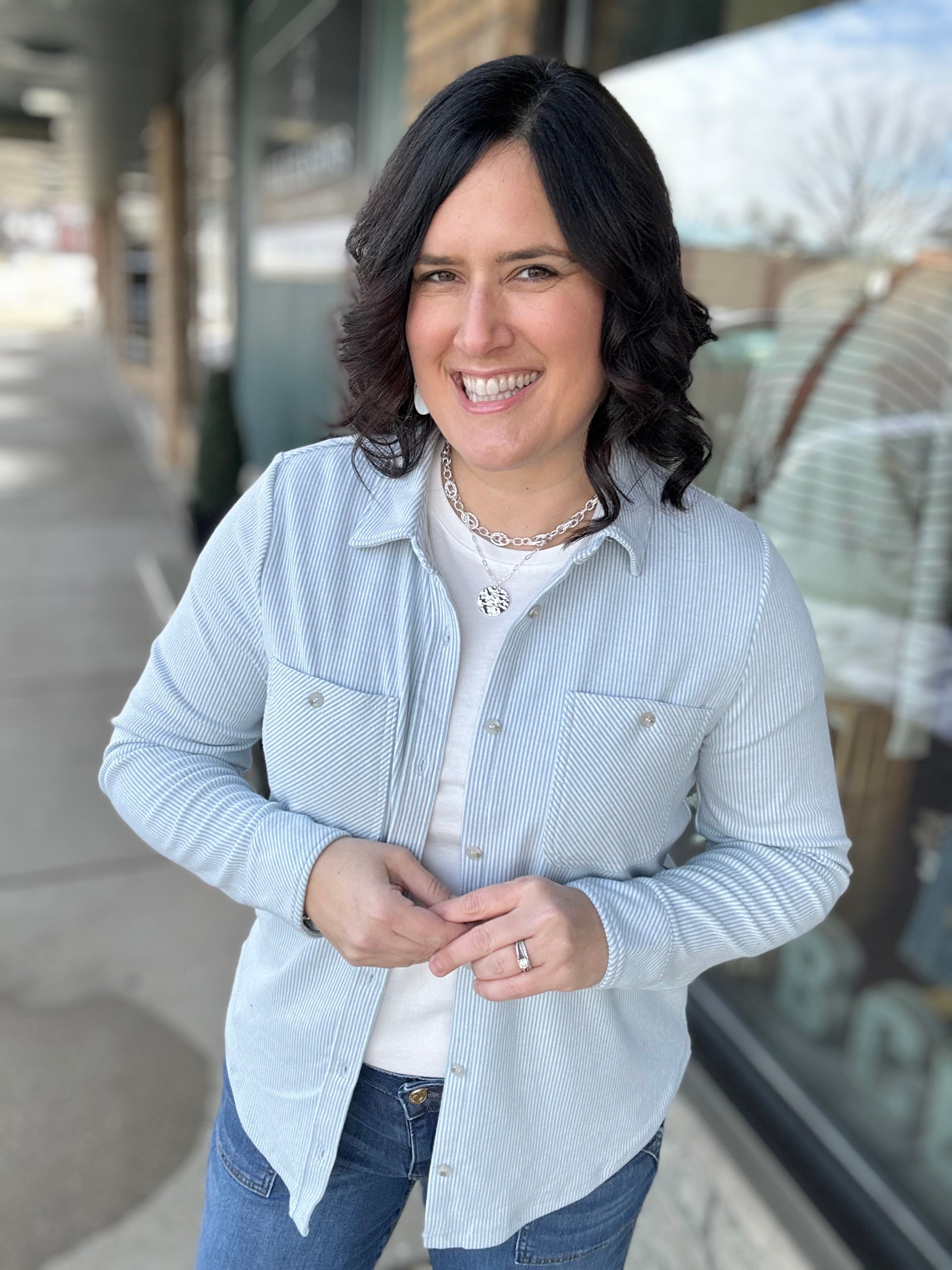 Light Blue Stripe Lewis Top Tops - Button Ups THREAD & SUPPLY