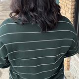 Regency Green/Cream Stripe Polo Top