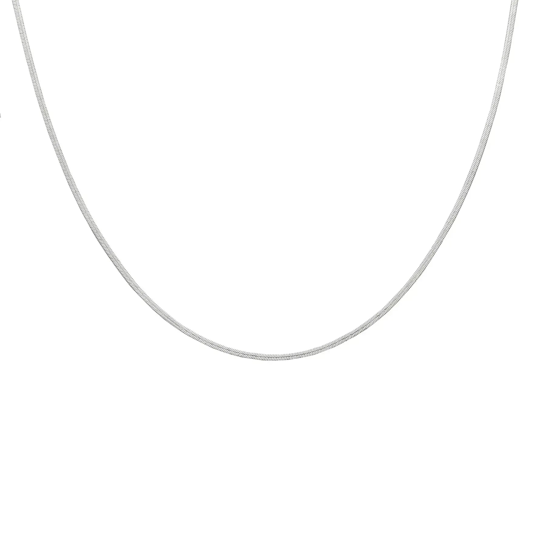 Waterproof Gold Micro Herringbone Necklace: Silver Brenda Grands Waterproof Jewelry