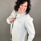 Heather Grey Plush Shacket Outerwear - Shacket FLAG AND ANTHEM