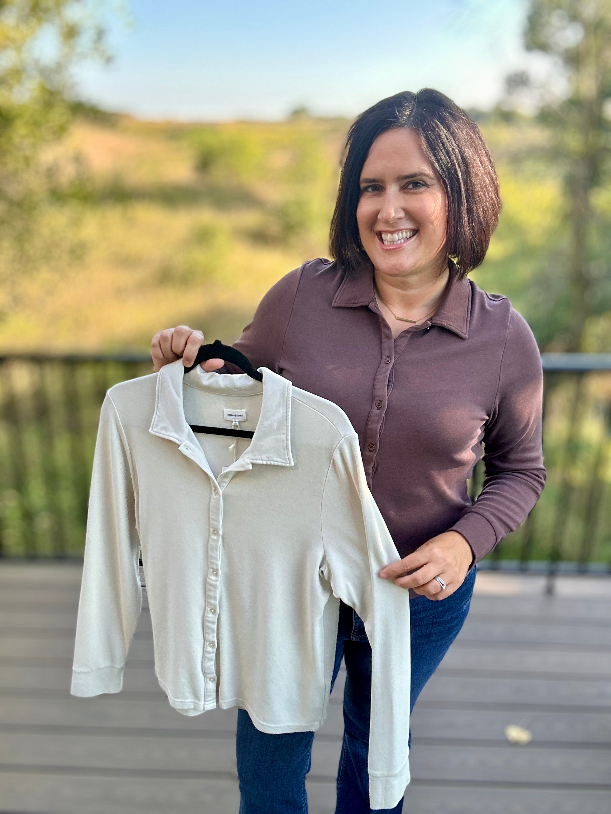Beige Lilah Shirt Tops - Button Ups THREAD & SUPPLY