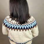 Oatmeal/Navy Odessa Fair Isle Sweater Top - Sweater FLAG AND ANTHEM