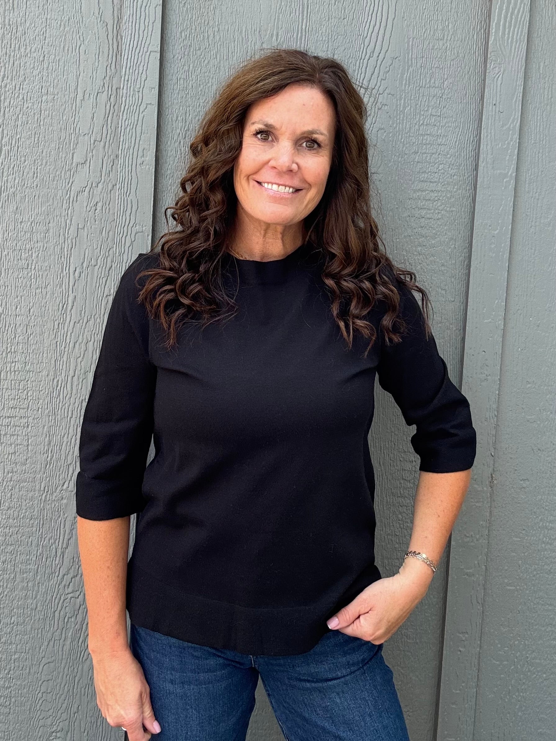 Black Knit Top Top - Sweater DOE & RAE