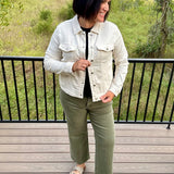 Burnt Olive Tummy Control Mid Rise Straight Jeans Bottom- Pants RISEN