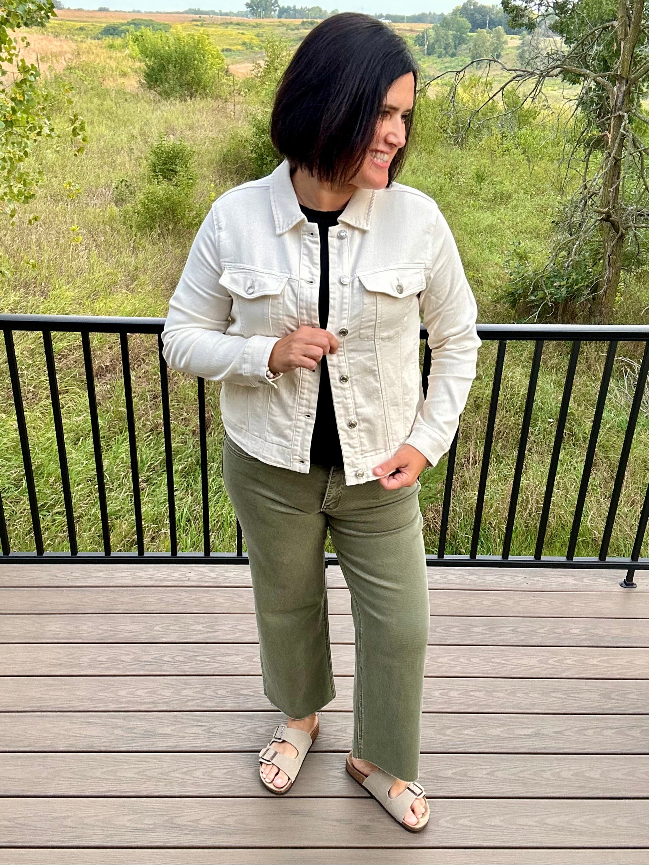 Burnt Olive Tummy Control Mid Rise Straight Jeans Bottom- Pants RISEN
