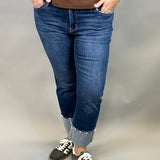 Cuffed Deep Rhino Mid Rise Straight Leg