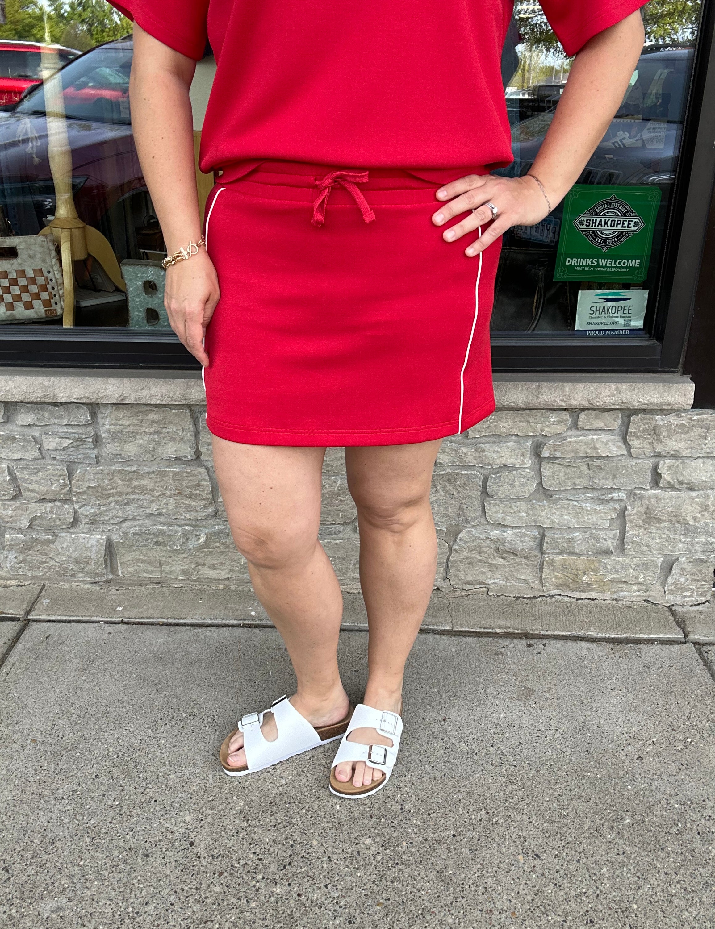Red Skort Bottom- Skirt RAE MODE