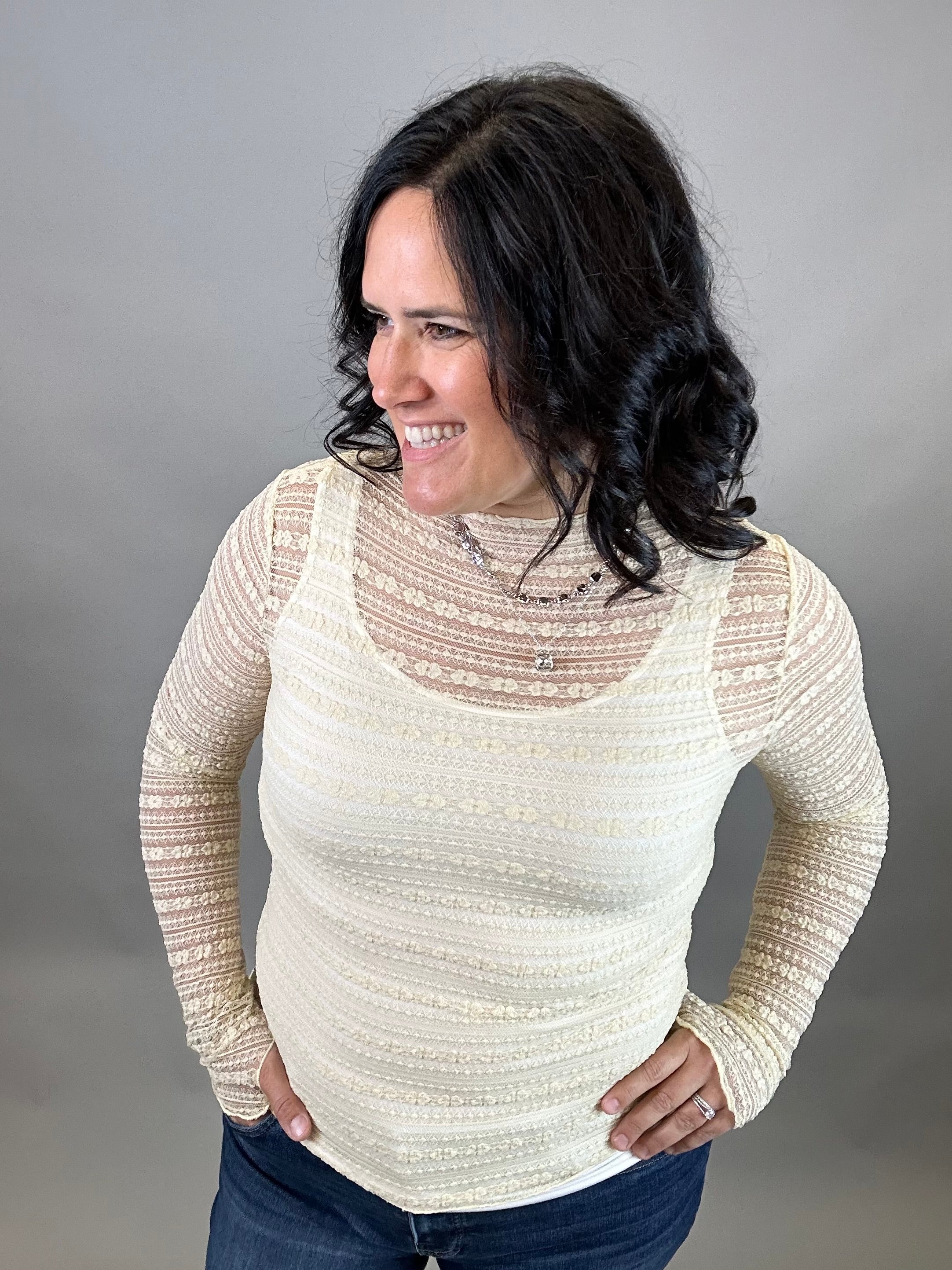 Butter Yellow Sheer Lace Top Tops- Blouses EE:SOME