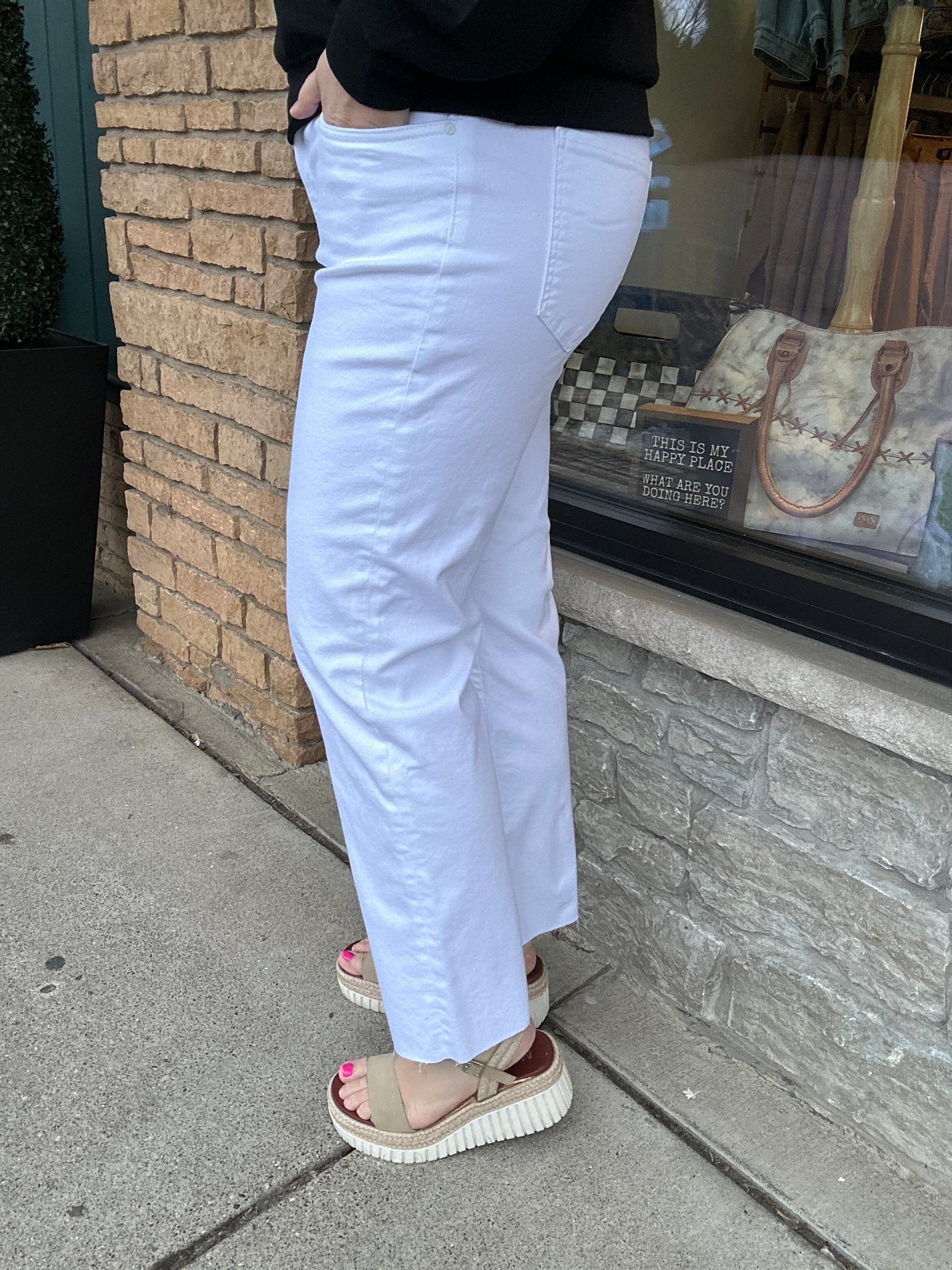 Optic White Avery Straight Jean Bottoms - Pants KUT FROM THE KLOTH