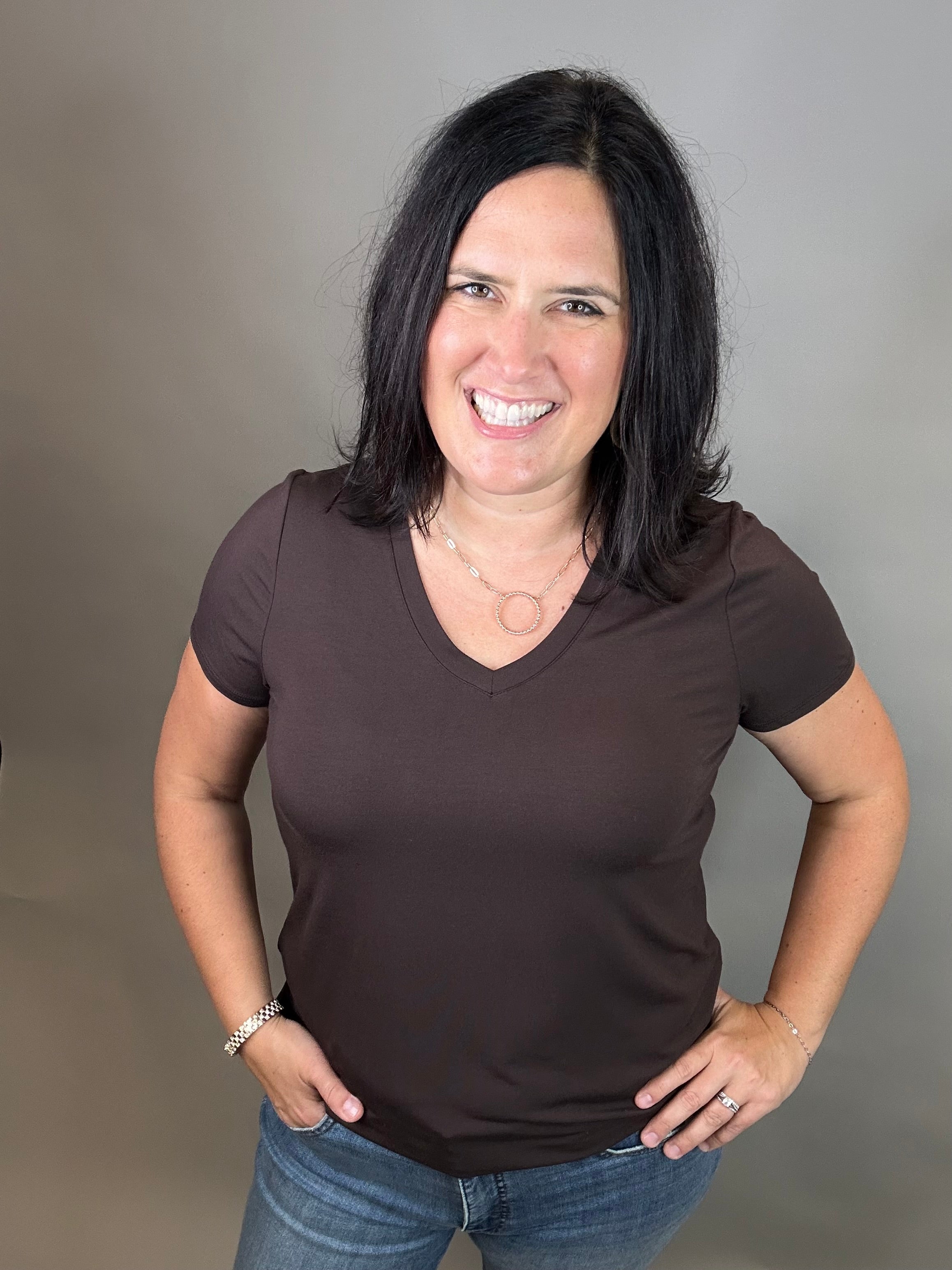 Coffee Bean Tatiana Tee Top - Tee THREAD & SUPPLY