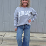 Grey LOCAL Graphic Sweatshirt Top- Sweatshirt WISHLIST