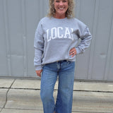 Grey LOCAL Graphic Sweatshirt Top- Sweatshirt WISHLIST