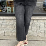 Cave Black Wide Leg Ankle Jeans