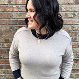 Dylan Colorblock Trim Sweater Top - Sweater SIX/FIFTY