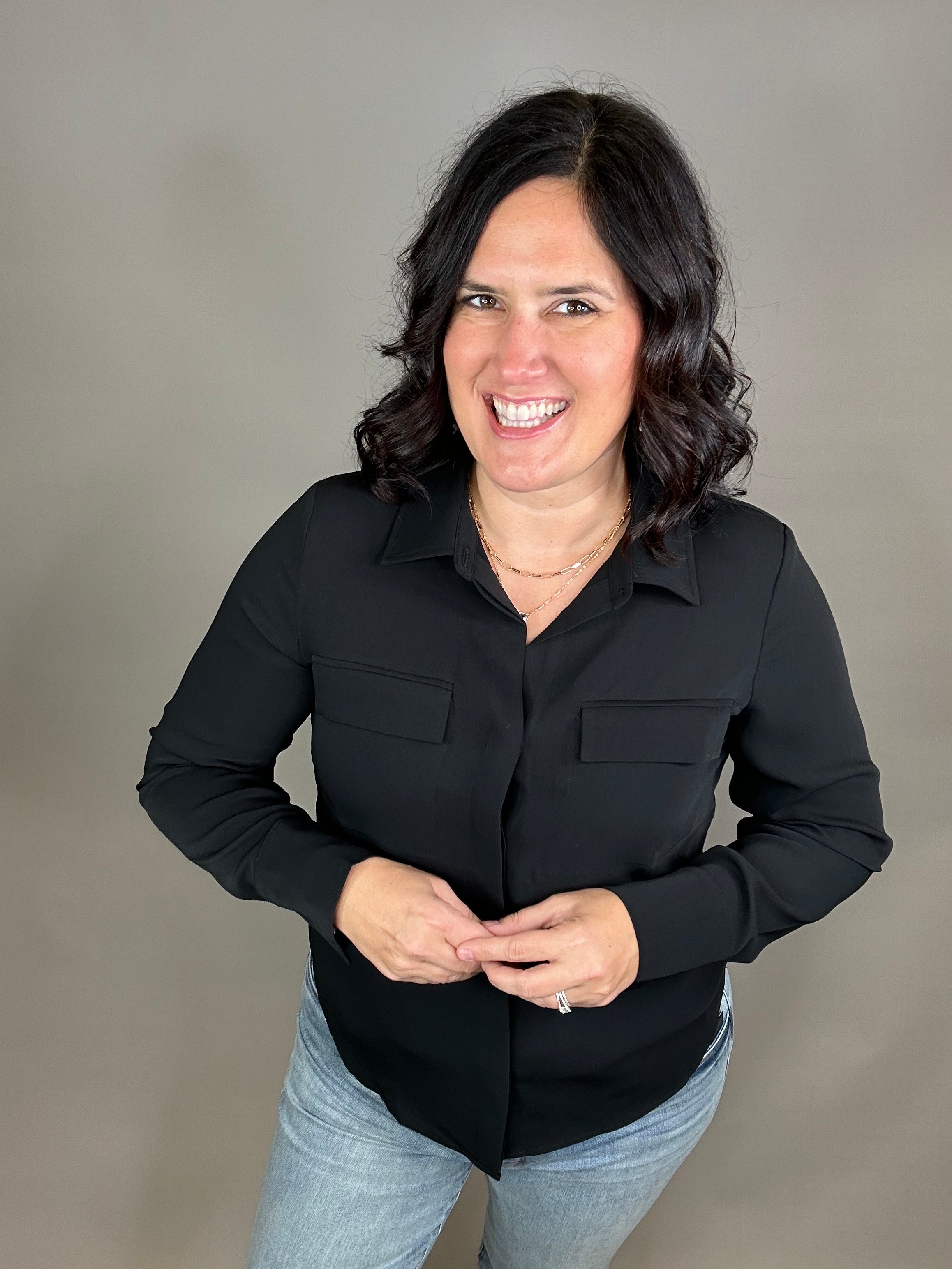 Black Janessa Shirt Tops - Button Ups THREAD & SUPPLY