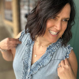 Ruffled Denim Dress Dresses EE:SOME