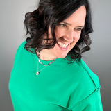 Green Seam Detail Top Top- Sweatshirt JODIFL