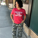 Red Crew Team Captain Tee Tops- Tees MUGSBY