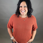 Clay Boxy Short Sleeve Sweater Top - Sweater EE:SOME