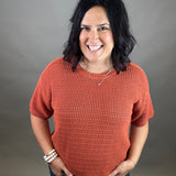 Clay Boxy Short Sleeve Sweater Top - Sweater EE:SOME