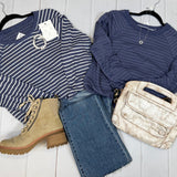 Navy/White Frannie Reversible Top
