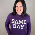 Purple Game Day Sweater Top - Sweater PANACHE