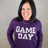 Purple Game Day Sweater Top - Sweater PANACHE