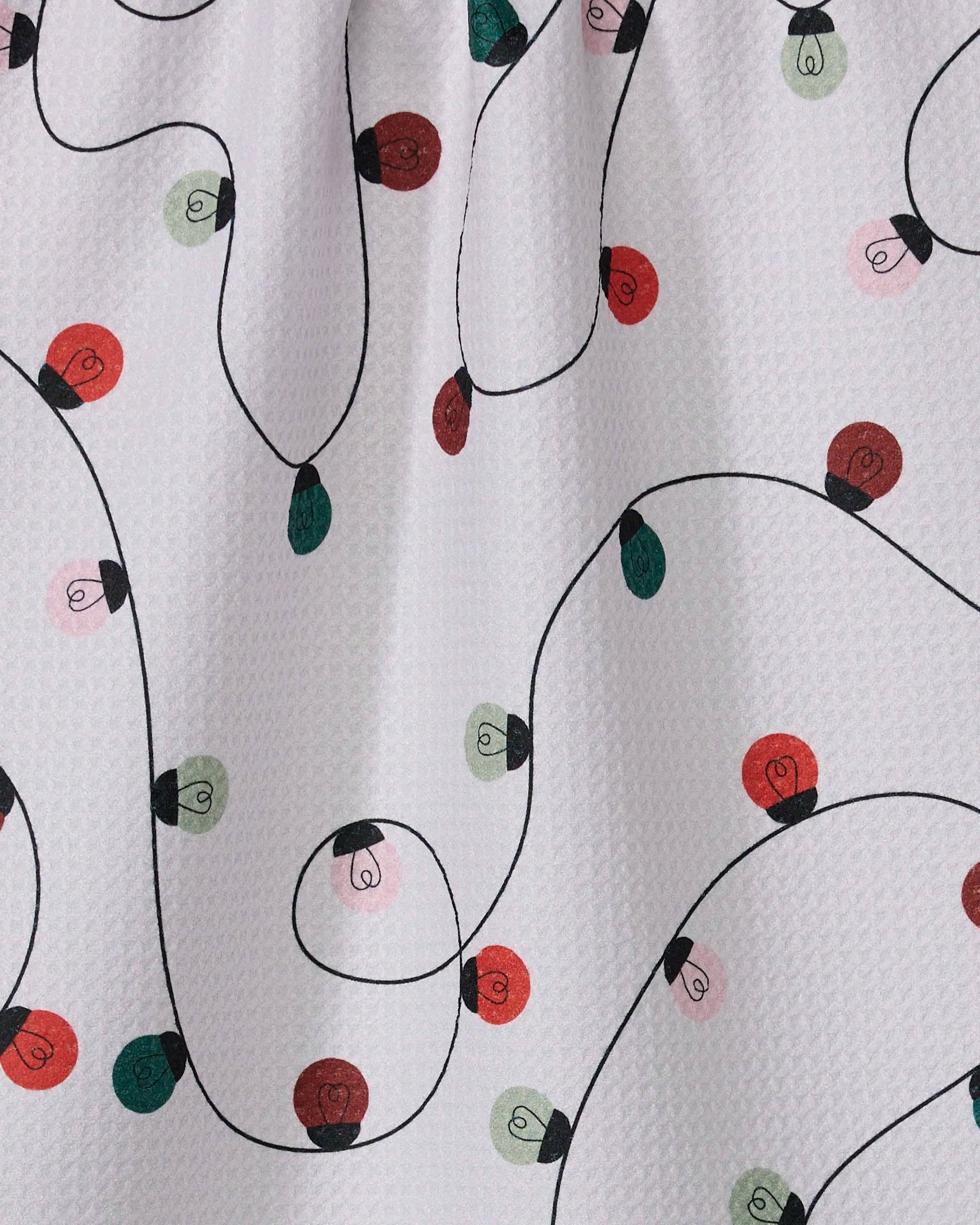 Holiday Lights Tea Towel Geometry