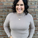 Taupe Pinstripe Sweater