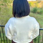 Cream Half Zip Scuba Pullover Top - Sweatshirt FLAG AND ANTHEM