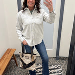 Heather Grey Plush Shacket Outerwear - Shacket FLAG AND ANTHEM