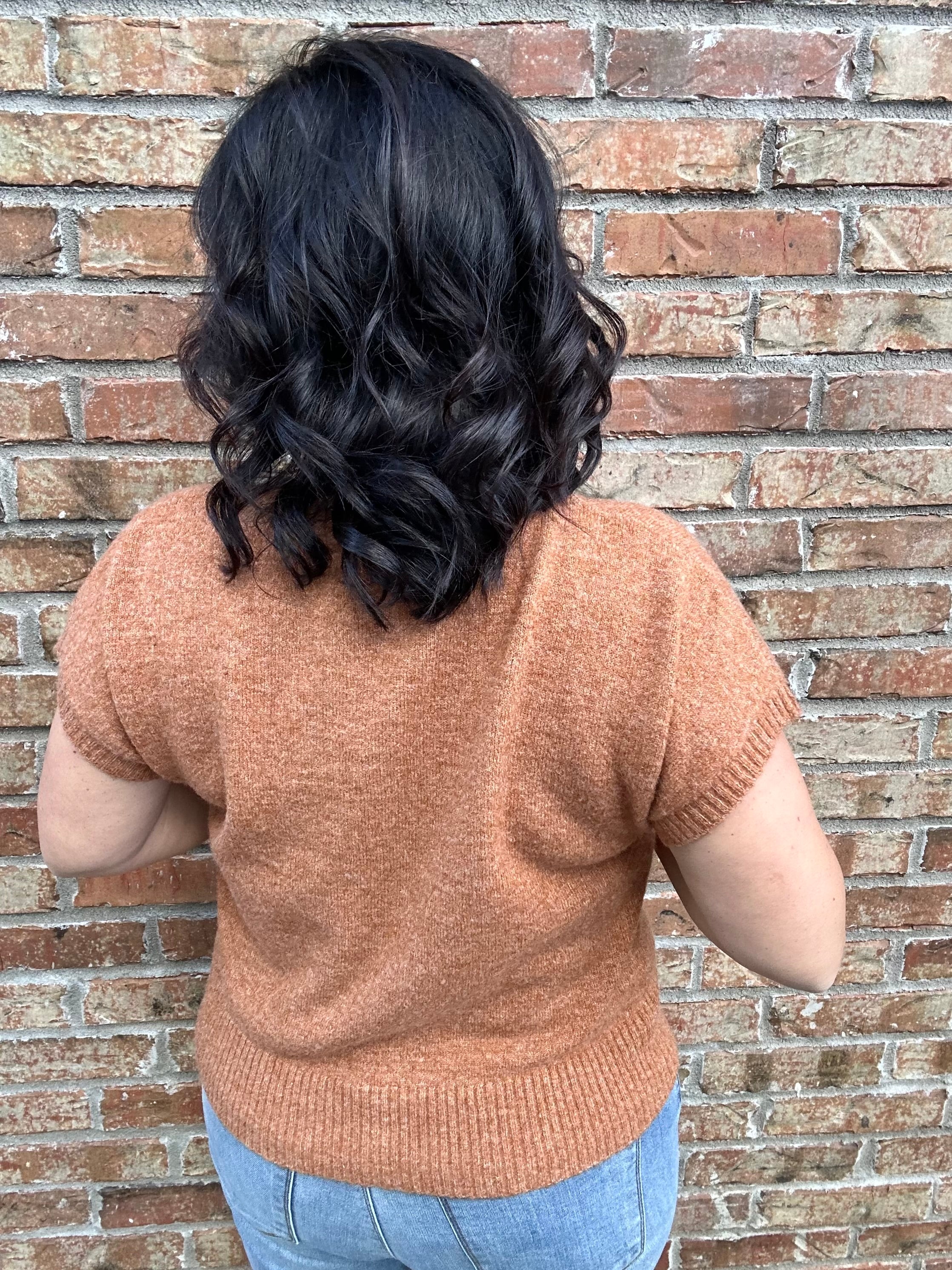 Camel Mock Neck Sweater Vest Top - Sweater STACCATO