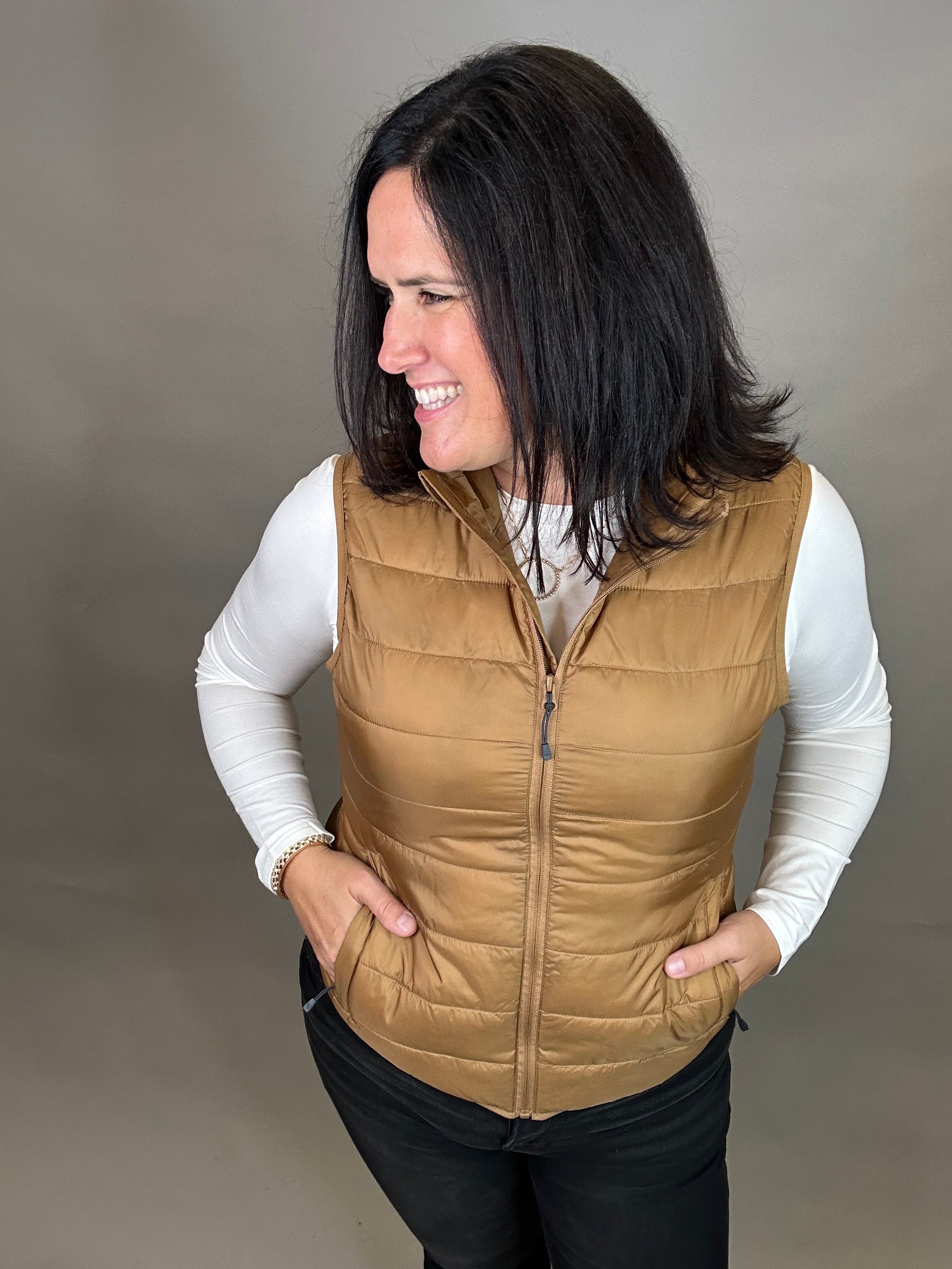 Canvas Brown Pacific Puffer Vest Outerwear - Vest STORM CREEK