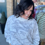 Camo Mock Neck Sweatshirt Top - Sweatshirt BUCKETLIST