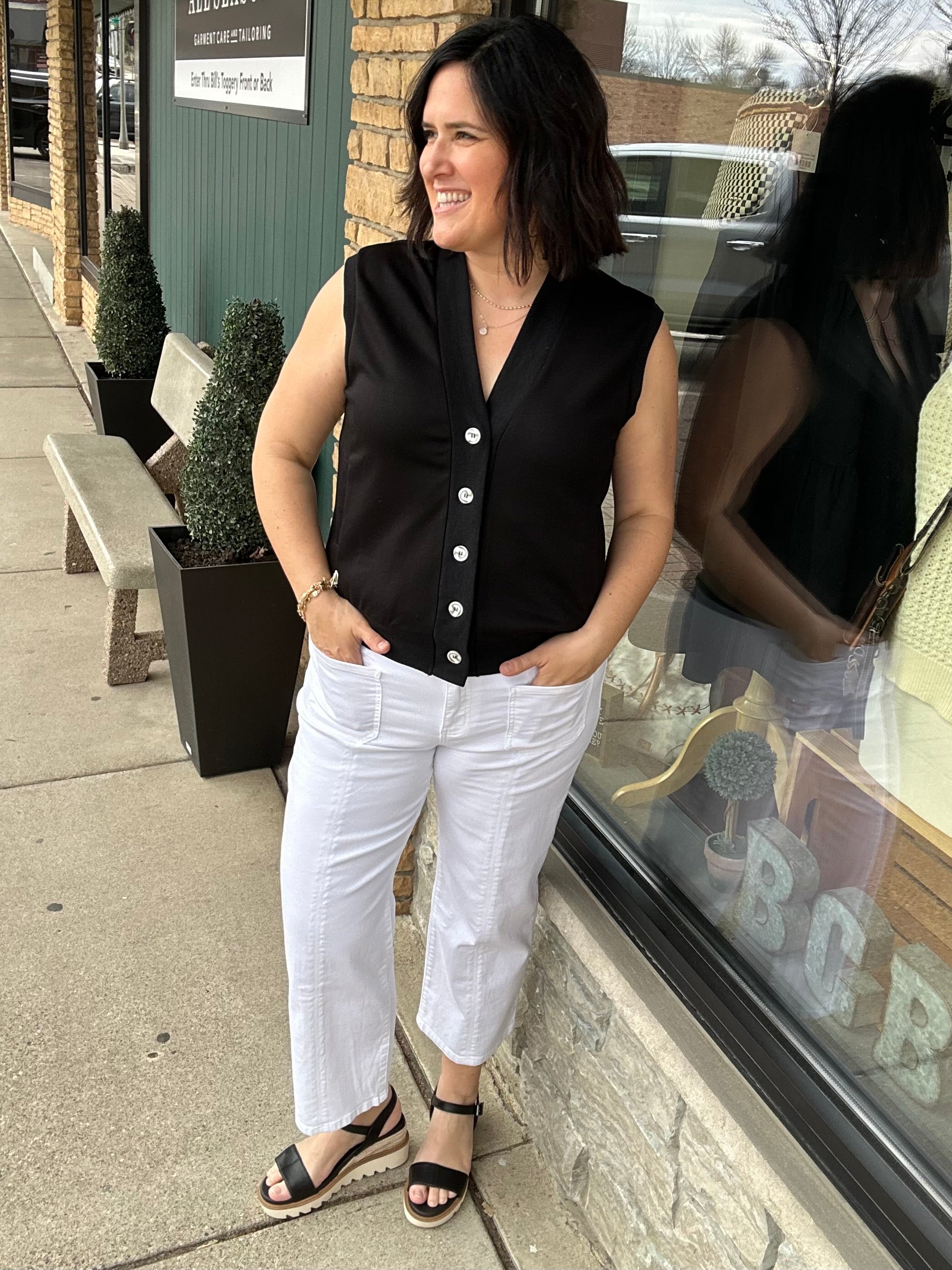 White Charlotte High Rise Jeans Bottom- Pants KUT FROM THE KLOTH