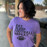 Purple Eat Sleep Football Repeat