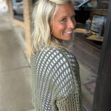 Olive Crochet Open Cardigan DOE & RAE