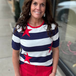 Star Striped SS Sweater Top - Sweater STACCATO