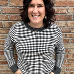 Charcoal Mixed Pattern Sweater Top - Sweater STACCATO