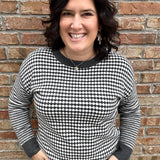 Charcoal Mixed Pattern Sweater Top - Sweater STACCATO