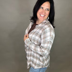 Sage/Pink Leetonia Boyfriend Top Tops - Button Ups FLAG AND ANTHEM