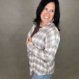 Sage/Pink Leetonia Boyfriend Top Tops - Button Ups FLAG AND ANTHEM